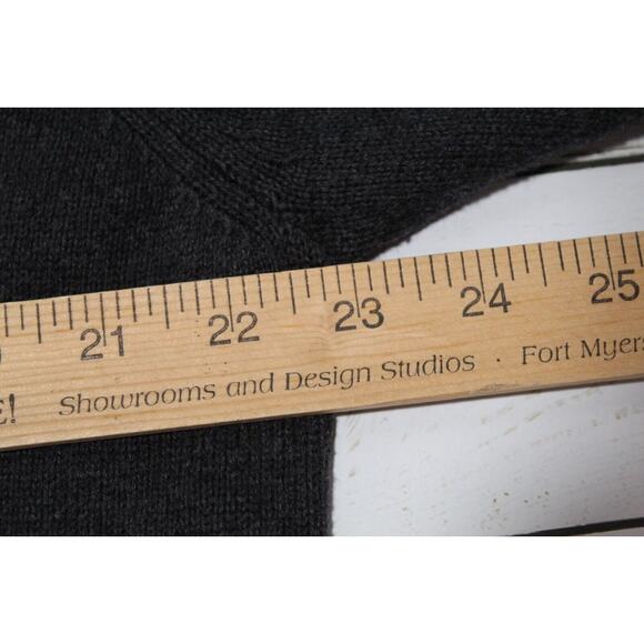 J Jill Women's LP Charcoal Gray Knit Button-up Cardigan Pockets LS Wool Blend - Picture 10 of 14